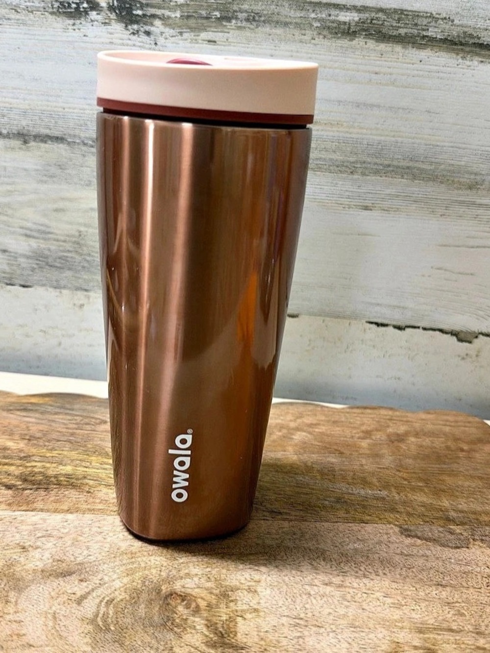 owala SmoothSip Insulated Stainless Steel Coffee Tumbler Brown & Pink